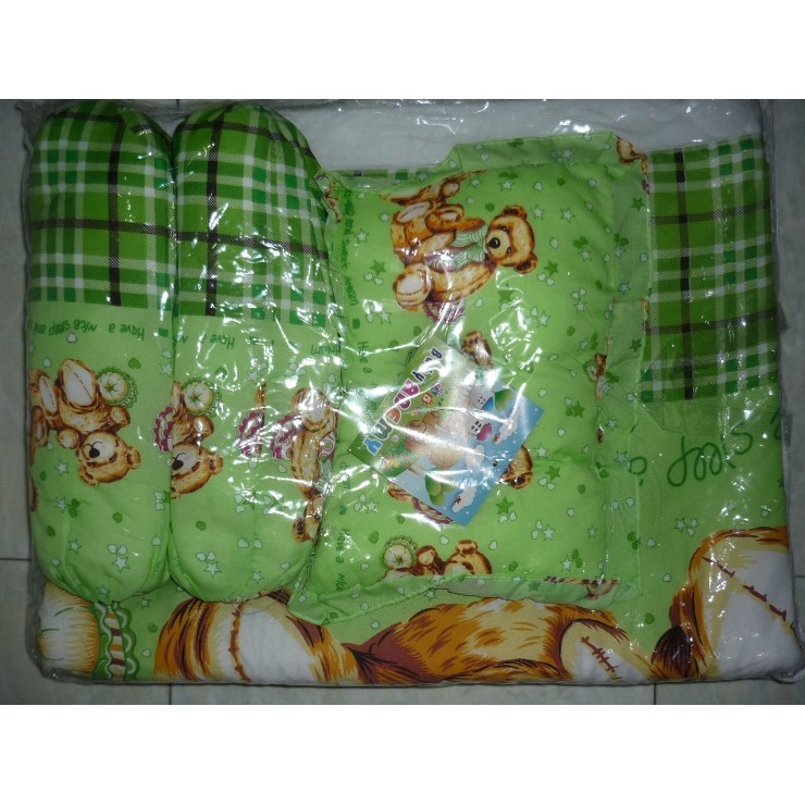 KASUR BAYI BESAR KATUN MOTIF/ Bantal + Guling / Kasur Lipat Size 75 x 50 cm KDE 061 1 Bantal 2 Guling