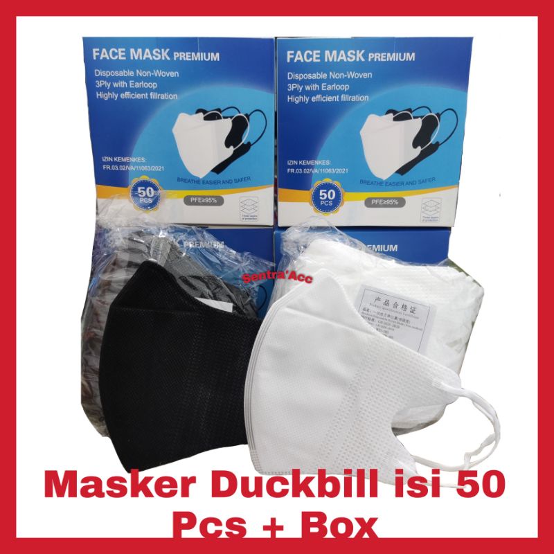 Masker Duckbill isi 50 pcs Masker Duckbill hitam dan putih isi 50pcs Facemask Masker Duckbill 50pcs