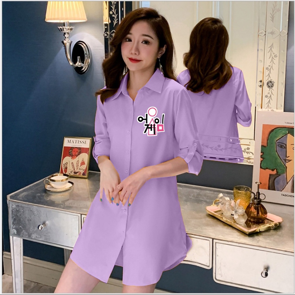 [HNFK] Kemeja Wanita Korean Style / Baju Tunik Wanita / Atasan Wanita / Tunik / Baju Panjang Wanita / Kemeja Wanita