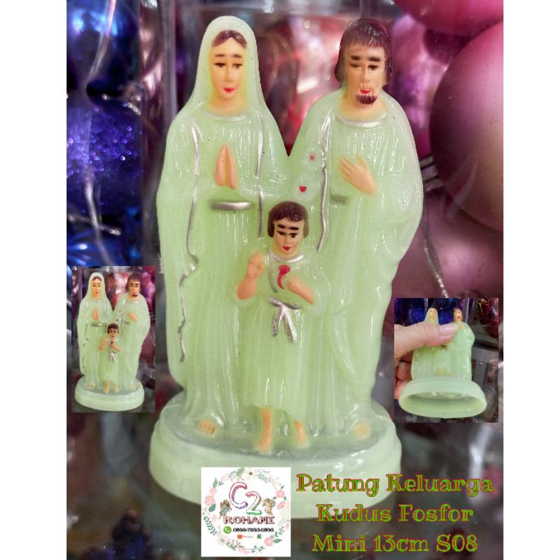 Patung Keluarga Kudus Fosfor Mini 13cm - Patung Rohani