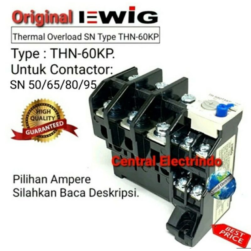 Thermal Overload THK/THN-60KP EWIG Untuk Kontaktor SN-50/65/80/95.