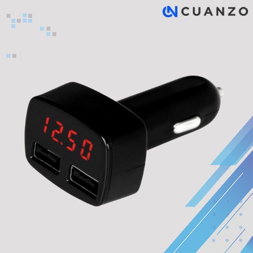 Dual USB Car Charger with LED Display / Charger Fast Charging 2.1A Qualcom Dual USB Charging / Adaptor Casan Hp Di Mobil Pengisi Daya Cepat / Kepala Cas Hp Dimobil / Colokan Usb Charge Motor Mobil Universal / Carjer Hp  Universal Mobil Murah Original