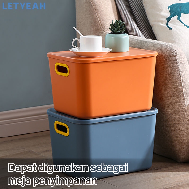 letyeah Storage box organizer dengan penutup anti debu / kotak penyimpanan bin pantry serbaguna