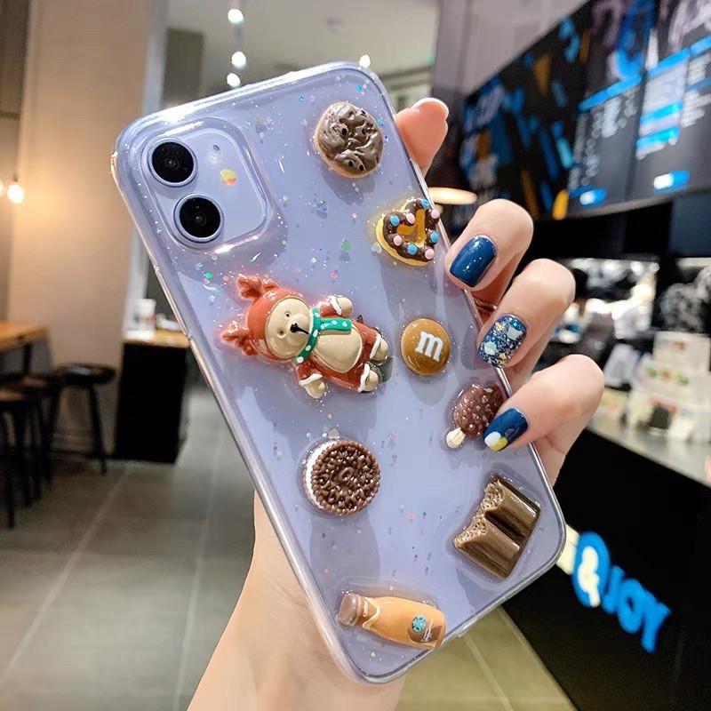 Chocolate Bear 3D Case iPhone Oppo Vivo Xiaomi Samsung Realme XT X C3 S20 A71 A51 A31 Y95 A31 Reno 3