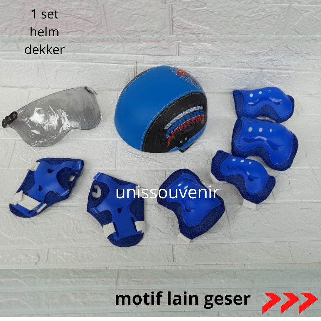 helm sepeda anak anak helm gowes bahan batok keras engkap deker