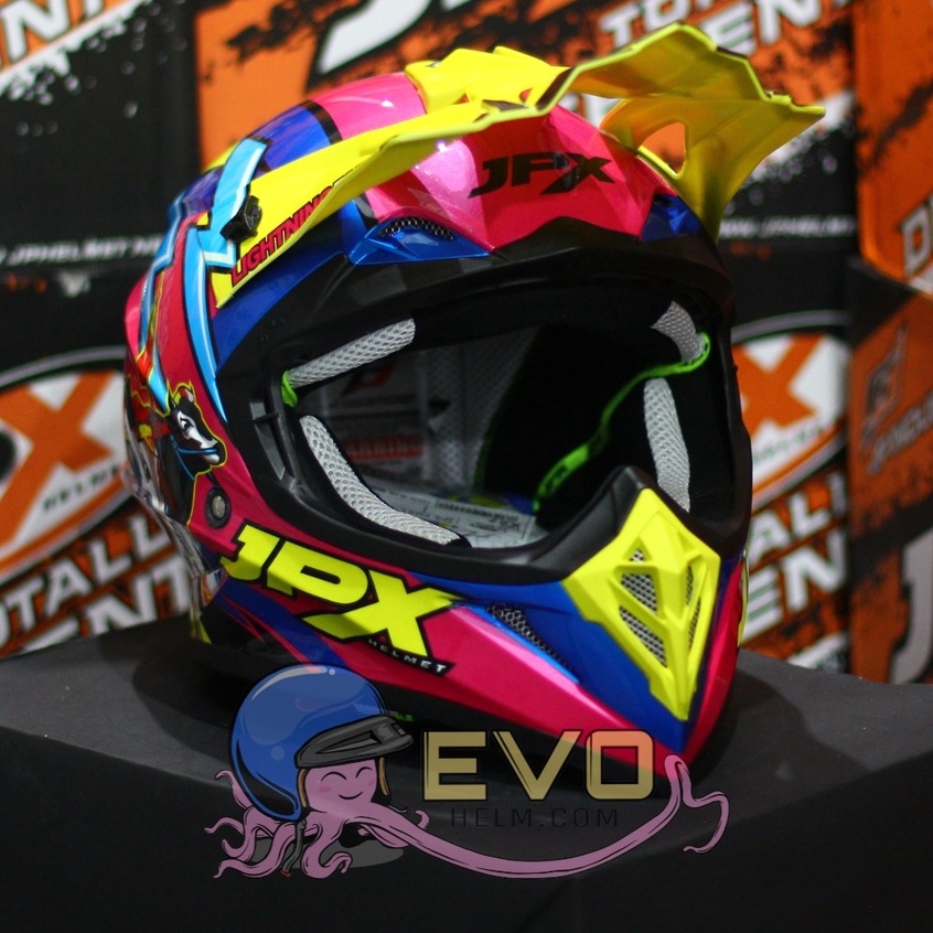 HELM JPX CROSS_FOX1 SERI X27 - PEPSI BLUE GLOSS + GOOGLE SNAIL (ONGKIR 2 KG) HELM JPX TERBARU