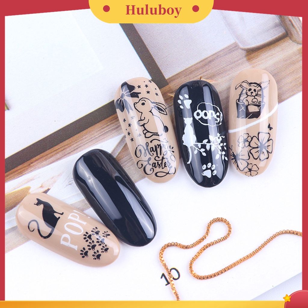 Huluboy Huluboy♡ Plat Stempel Transfer Gambar Bunga Butterfly Untuk Manicure