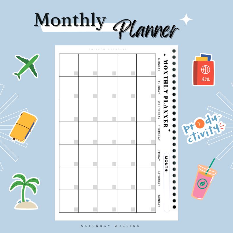 

SN49 Loose Leaf Monthly Planner B5 A5 by Saturday Morning