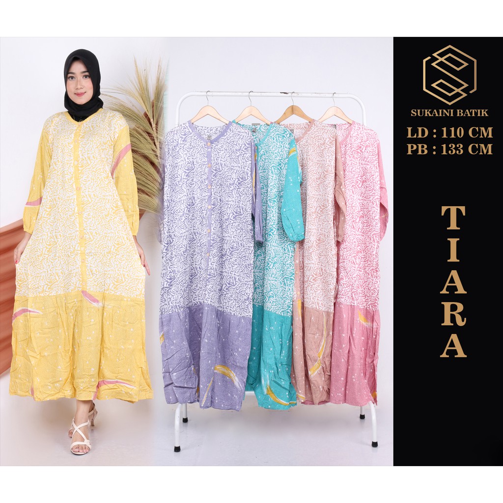 Best Seller Sukaini Batik Gamis Batik Warna Soft Busui Friendly Bahan Rayon Tebal Adem Halus Tidak Nerawang wxyr8AnsKBkA0R