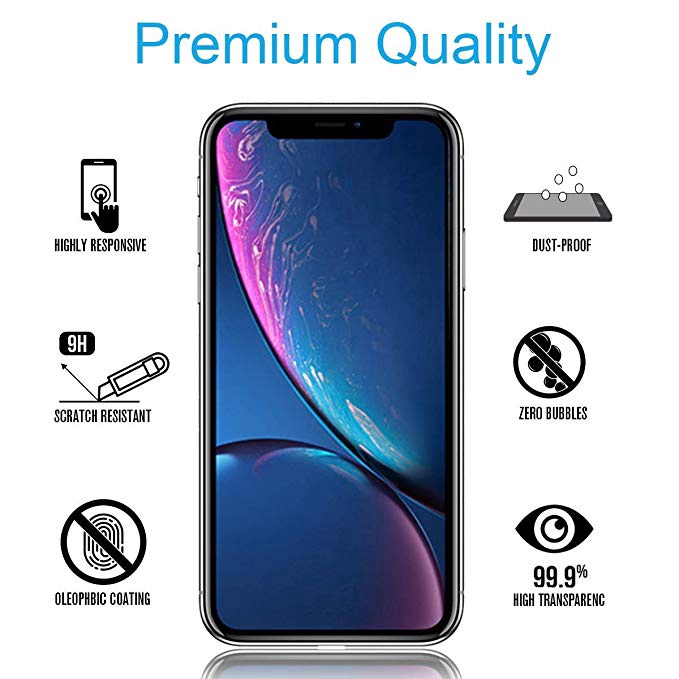 Pelindung Layar Tempered Glass 9H Full Cover Anti Debu untuk iPhone x / X / XR / X iPhone 11 Pro Max