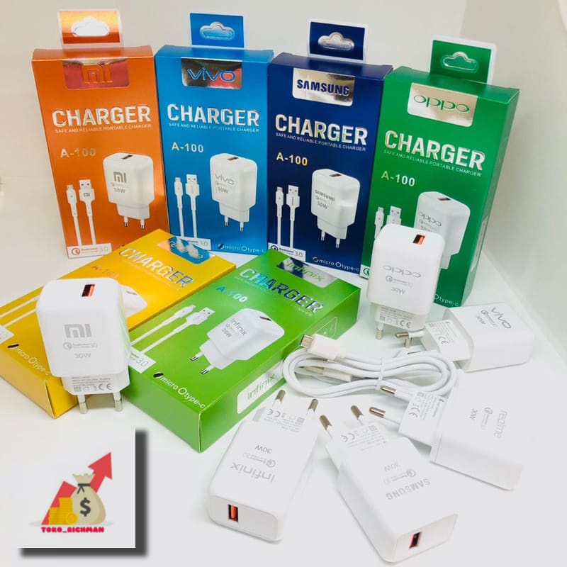 Travel Charger A100 Branded Quick Charger 30Watt High Quality Charger