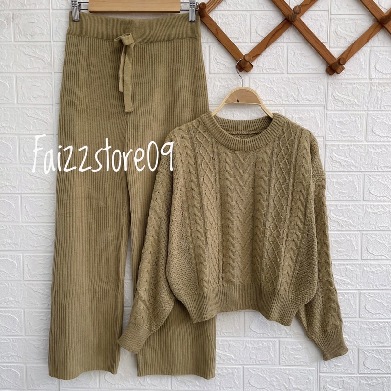 ONESET SETELAN SWEATER RAJUT NATHAN