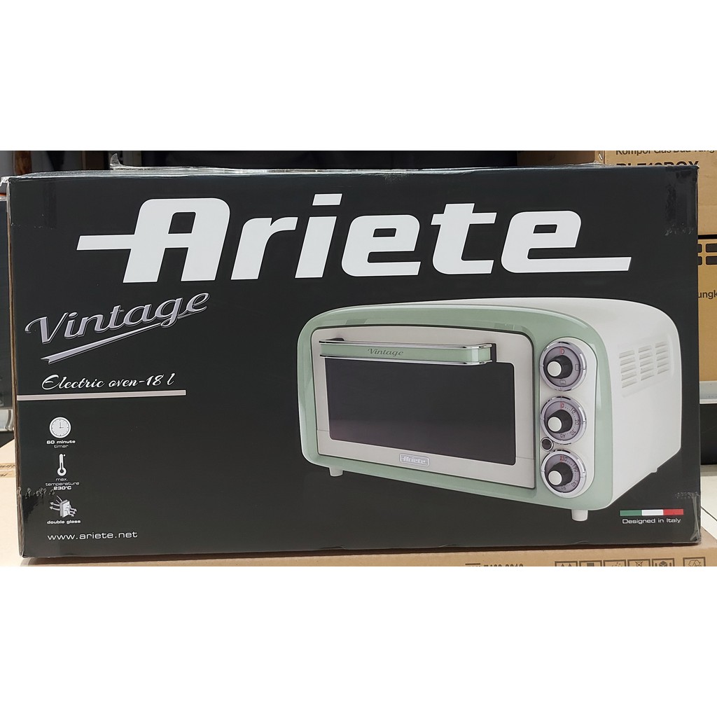 ARIETE OVEN TOASTER 18 LTR / ALAT PEMANGGANG KUE / GREEN VINTAGE TOASTER