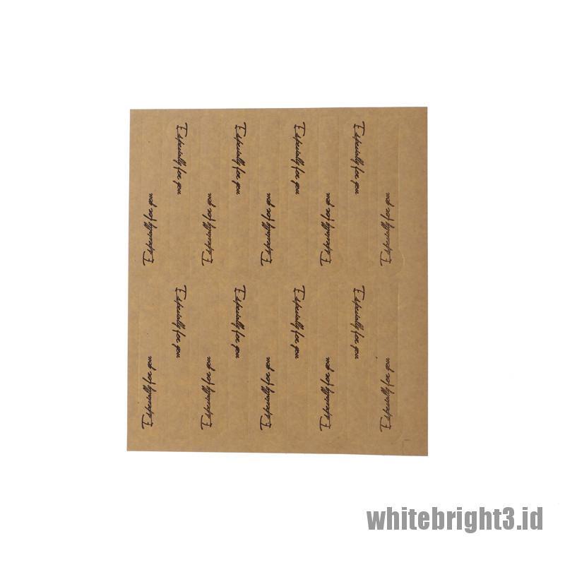 ❤White3 Warna Putih❤ 90pcs Stiker Label Segel Bahan Kertas Kraft Untuk Dekorasi Kemasan Kue