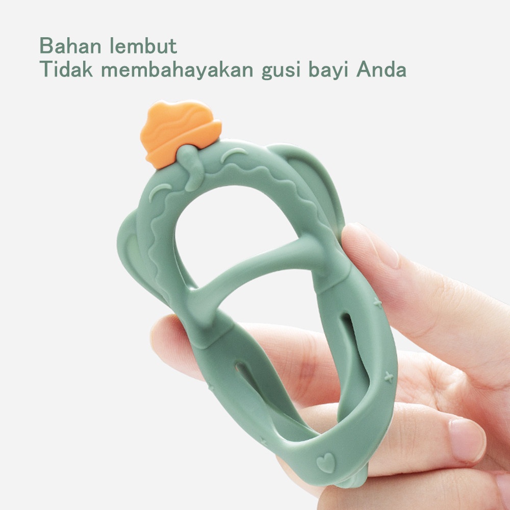 Aikoky Mainan gigitan bayi bentuk gelang Teether bayi bahan silikon