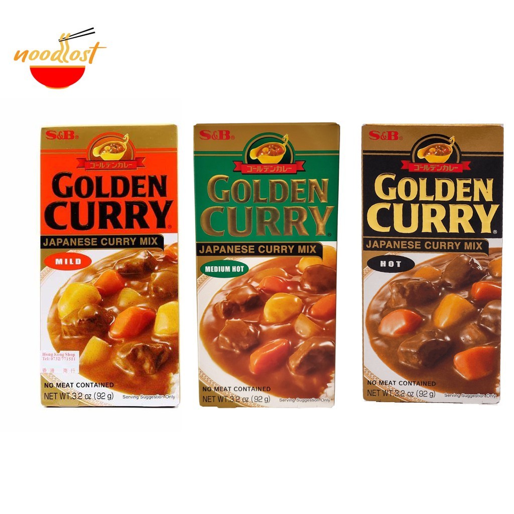 

S&B GOLDEN CURRY MIX 92 GRAM ( HOT / MEDIUM HOT / MILD ) - KARI / KARE INSTANT