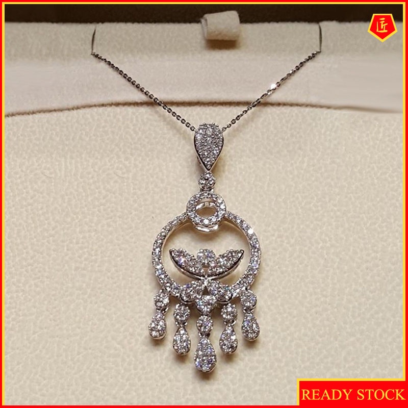[Ready Stock]Micro-Inlaid Zircon Pendant Necklace Women Simple Fashion