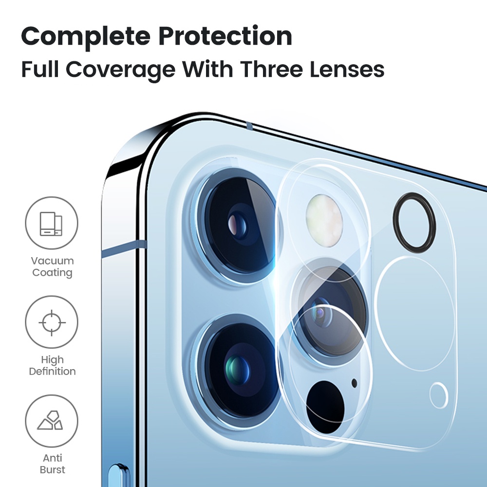 Tempered Glass Pelindung Lensa Kamera Belakang 3D Transparan Untuk iPhone 13 Pro Max / 12 / 12 Pro / 11 Pro Max / 12 Pro Max / 13 / 12 Mini
