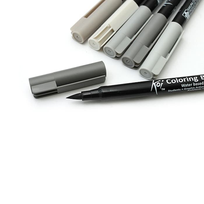 

SAKURA KOI COLORING BRUSH PEN - 6 gray colors set