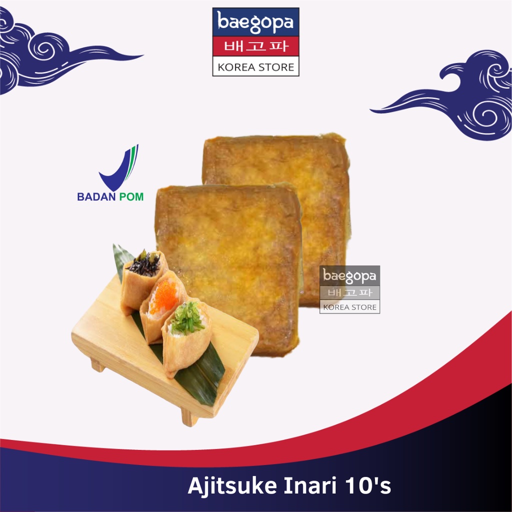 

AJITSUKE INARI AGE Kulit Tahu Jepang 10 pcs Halal │ Kantung Tahu Goreng Berbumbu untuk Sushi..