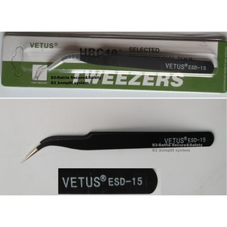 PINSET BENGKOK HITAM CAKEP VETUS ESD-15 TWEEZERS | Shopee