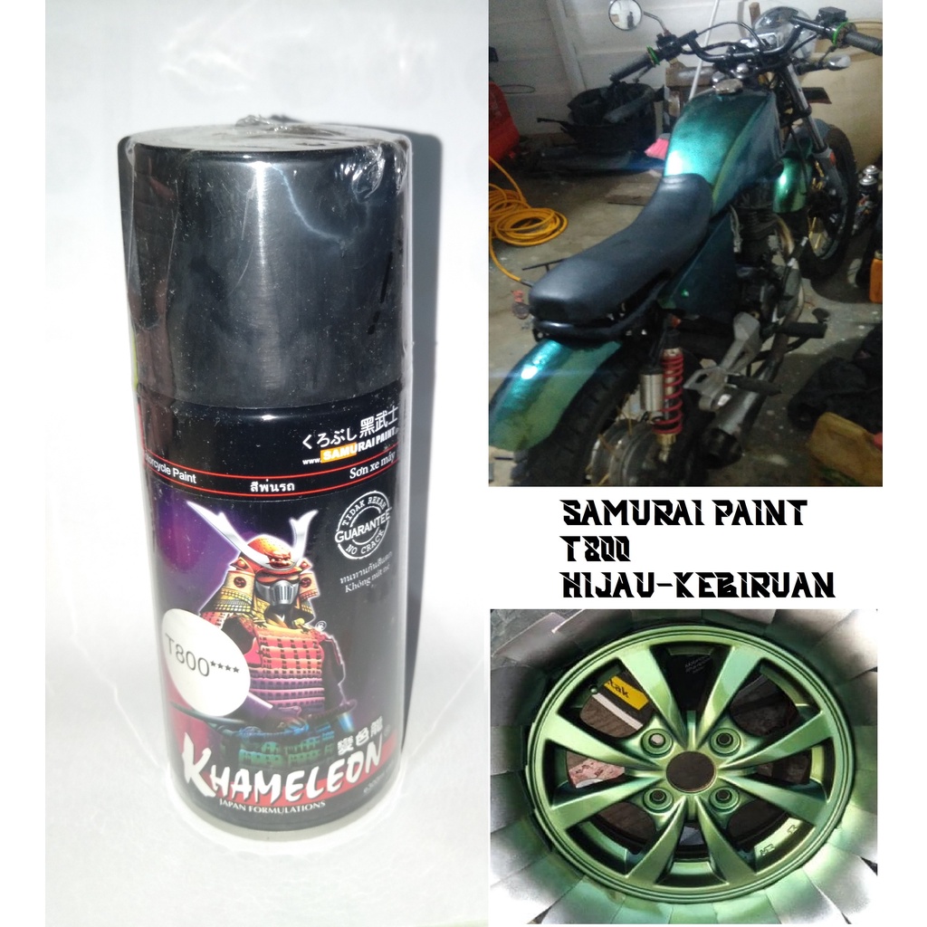 Samurai Paint Bunglon 3D T800*** Hijau Kekuningan Cat Semprot Motor Khameleon