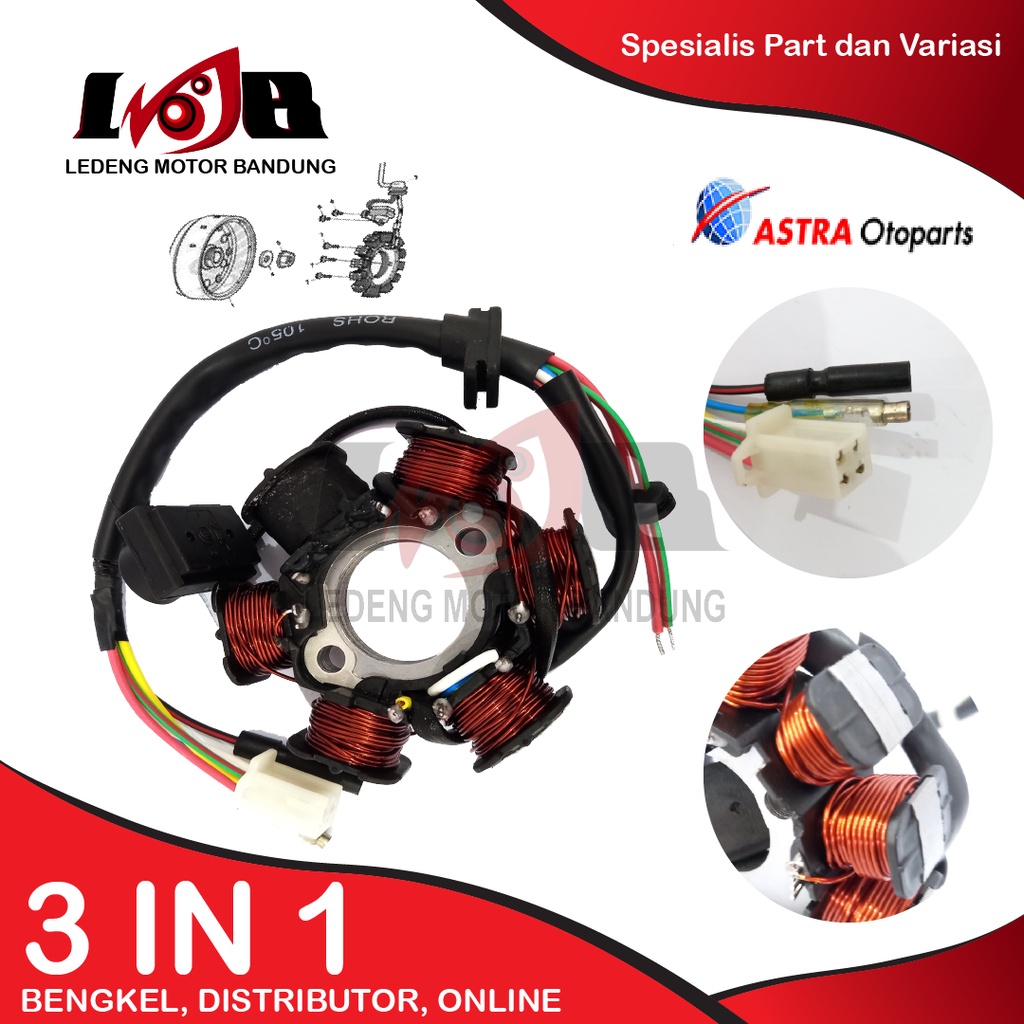 Aspira Spul Stator Comp Assy Grand Impressa GN5 Spull Magnet Motor Honda Bebek