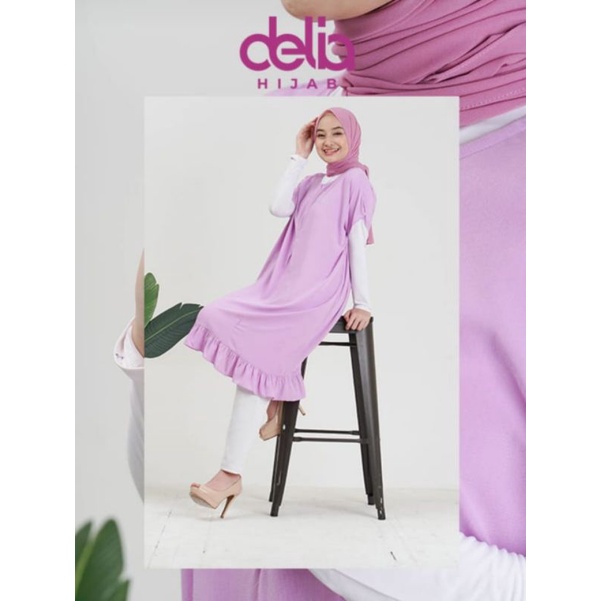 Daster-tunik-baju tidur-Bella Ruffe tunik bordir-Delia Hijab