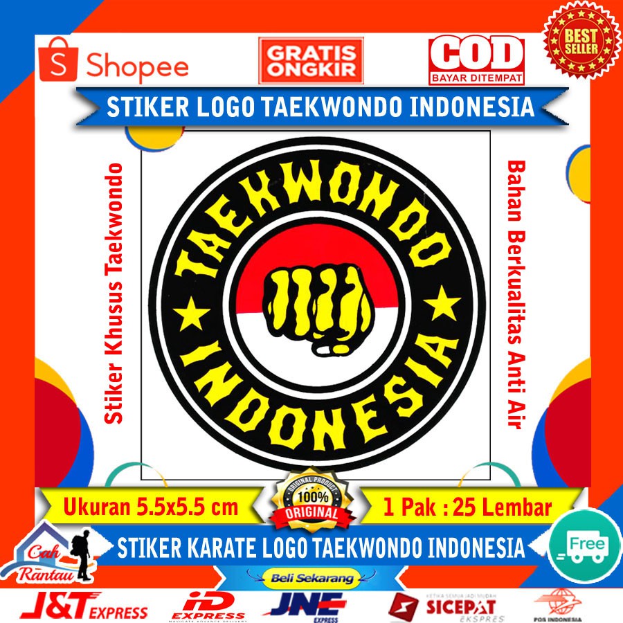 Stiker Karate Logo Lambang Taekwondo Indonesia Sticker Wall Hiasan Dekorasi Dinding Karate Do