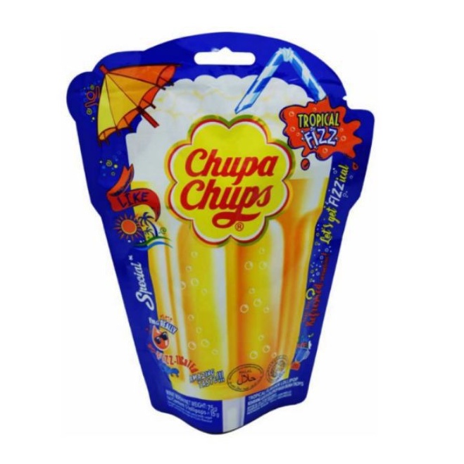 

isi 5 - Chupa Chups Tropical fizz Bag permen lolipop