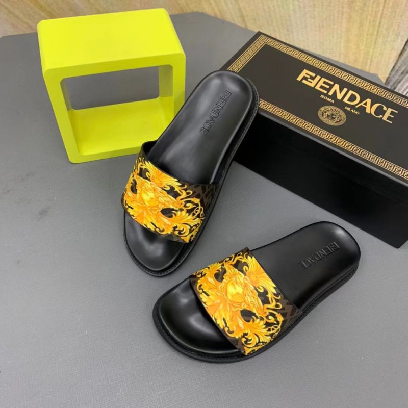 sandal pria Fendace sendal cowok slippers men slide flip flop flat selop P1SHOES