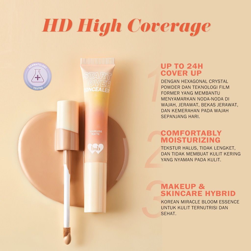 BPOM BNB barenbliss Korean Bloomatte Start-Over Concealer「Full Converage | Tahan Lama 24 Jam」Corrector Cover Kantong Bawah Mata