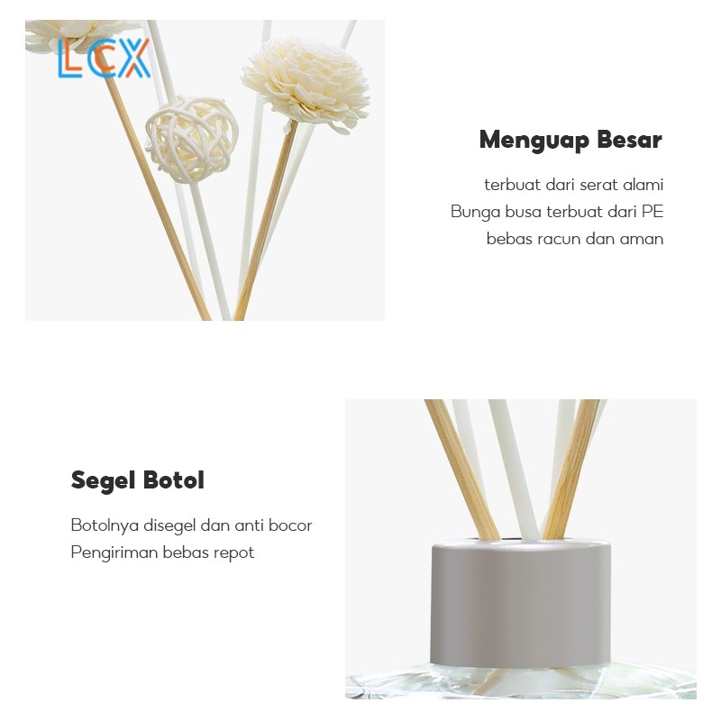 LCX Pengharum Pewangi Ruangan Reed Diffuser Aromaterapi Stick Ruangan Aromaterapi Stik Rattan