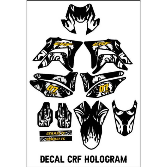 Decal sticker hologram supermoto honda crf
