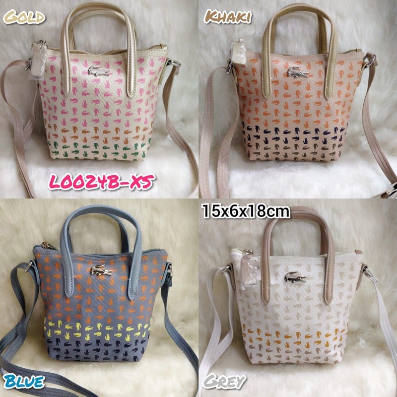 ( PROMO SALE ) BEST SELLER TAS WANITA HANDBAG LACOSTE TOTE OMBRE XS SLING BAG IMPORT #AT