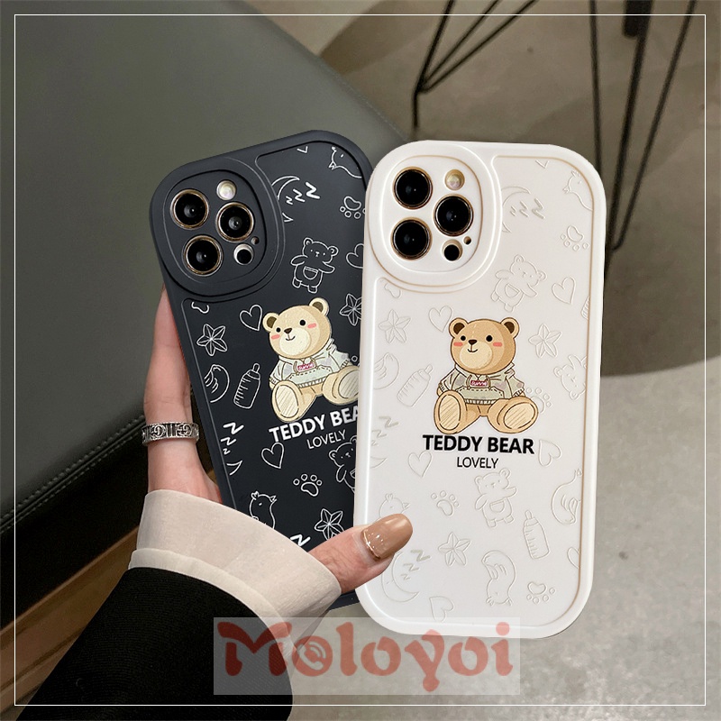 Soft Case TPU Motif Teddy Bear Untuk Realme 8i C35 C11 2021 C25 C31 C15 C21Y C25Y C25s 9i C12 Realme 6s 7 6i 5i 6 5s 7i C21 C20 C21A 83 C20