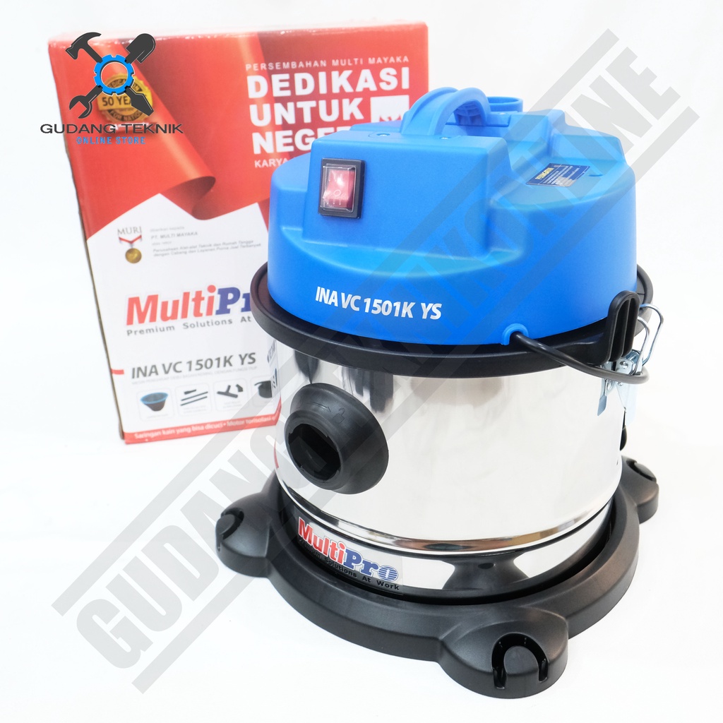 Vacuum Cleaner 15L MULTIPRO VC 1501K YS - Mesin Sedot Debu 15 liter Wet &amp; Dry Vacum Vakum VC-1501K YS MULTIPRO