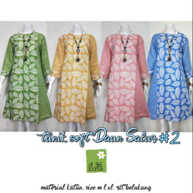 Tunik soft daun Salur 2 Atasan Baju batik wanita