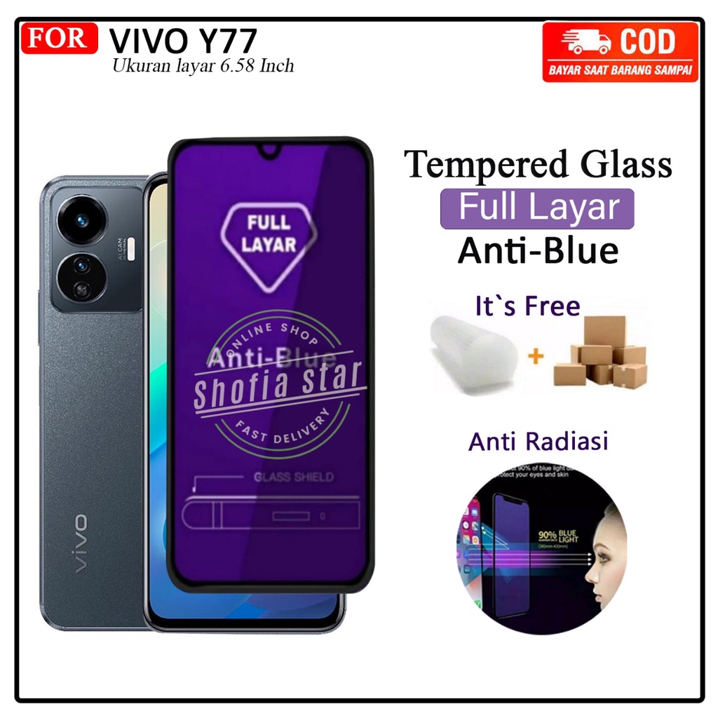 Anti Gores Ceramik Blue Light Vivo Y77 Antii Radiasi Kaca Full Cover