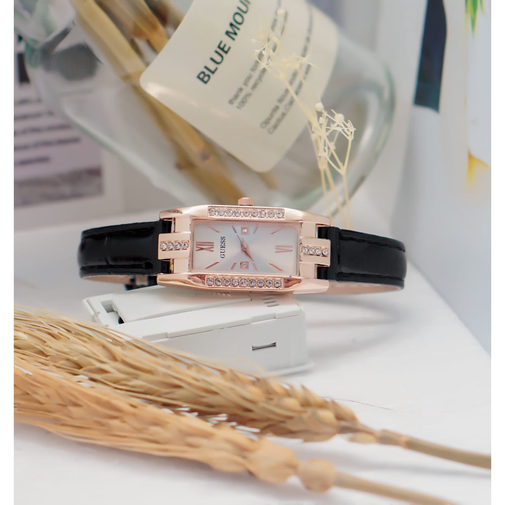 ✅Grosir Jam Senen - Jam Tangan Analog PU Quartz Strap Kasual Gaya Retro Jam Tangan Wanita Persegi Panjang Fashion Korea