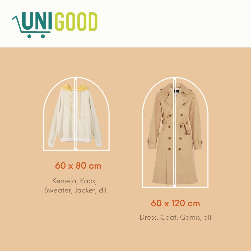 UNIGOOD - Anti-Dust Clothing Cover Sarung Plastik Pelindung Baju Anti Dust Debu Anti Air