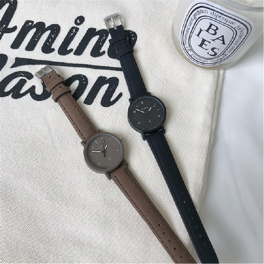 ✅COD Jam Tangan Quartz Strap Kulit Analog Casual Gaya Retro