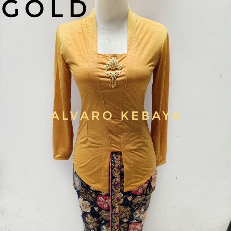 atasan kebaya kutubaru polos strait melar stretch lengan panjang bahan adem murah ready stock baju wanita tradisional jawa kantor real pict ready