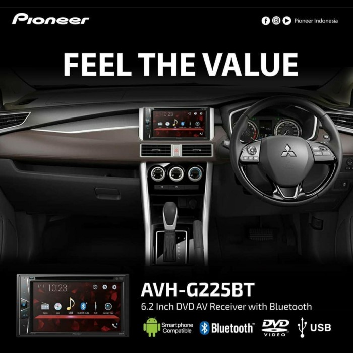 double din pioneer avh g225bt garansi resmi