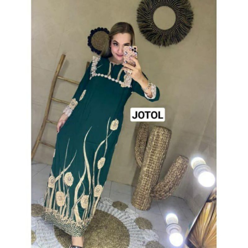 LONGDRESS RENDA ARAB MIX BURKAT BROKAT MOTIF BUNGA