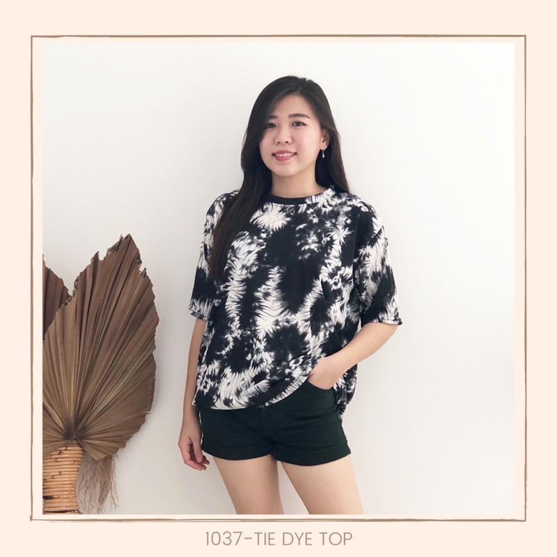 [DE MODA SHOP] 1037 Tie Dye Top / Atasan Baju Blouse Wanita / Kaos Motif