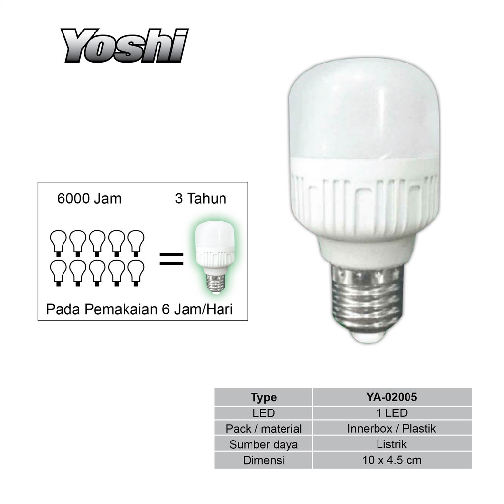 M2000 Bohlam Lampu LED 5 Watt | YA-02005