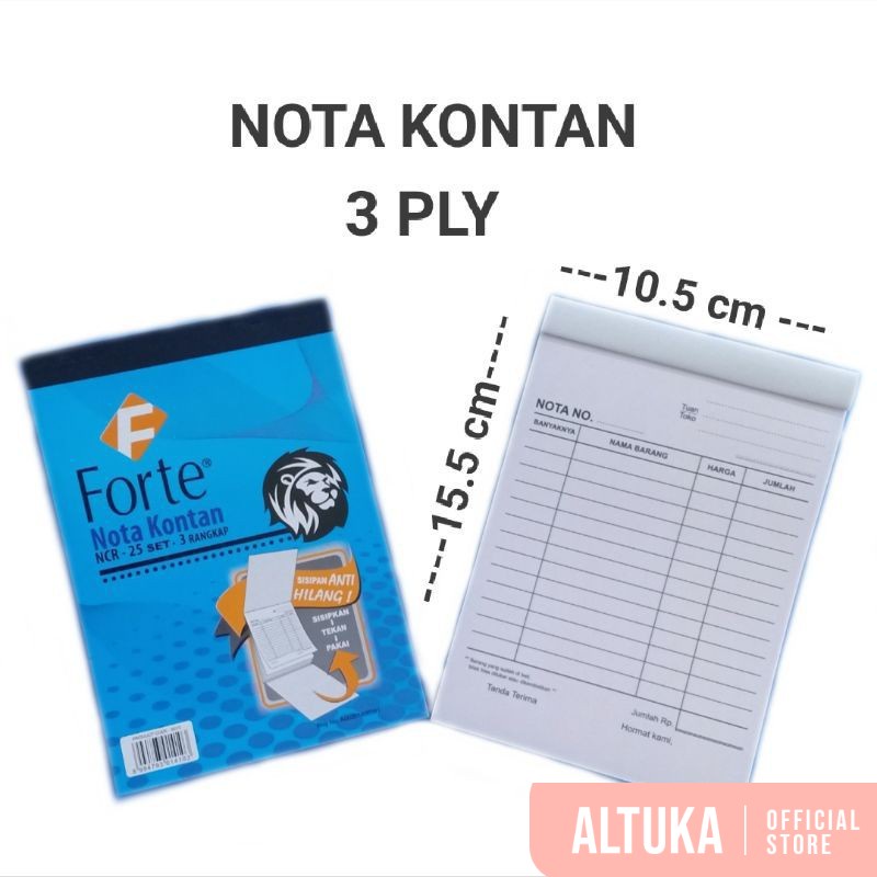 

Buku Nota Kontan Kecil 3Ply NCR Forte / Nota Kontan 3 Rangkap Kecil / Nota Kontan Olshop