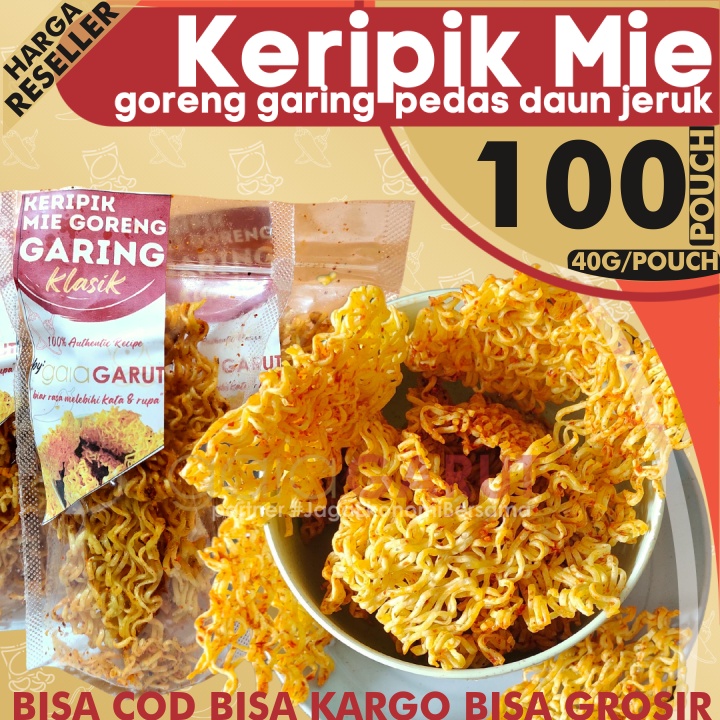 

HARGA RESELLER - 100pouch Cemilan Keripik Mie GORENG Kering by GG (Bisa COD/Grosir/Kargo)