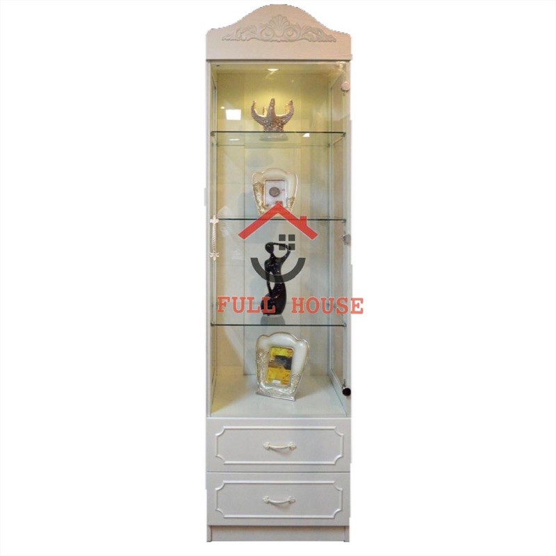 lemari kaca hias lemari tas lemari mainan white termurah